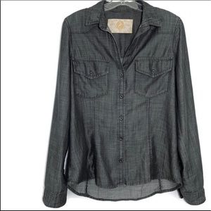Bella Dahl black chambray shirt Sz M